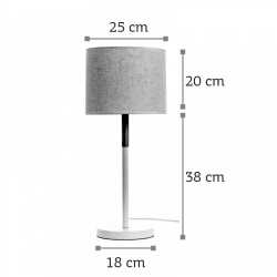 InLight Επιτραπέζιο φωτιστικό λευκό μέταλλο υφασμάτινο καπέλο E27 3453-WH
