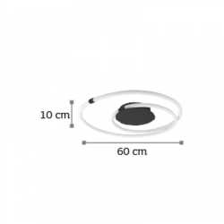 Πλαφονιέρα οροφής από μαύρο μέταλλο και σωλήνα PVC (42010)