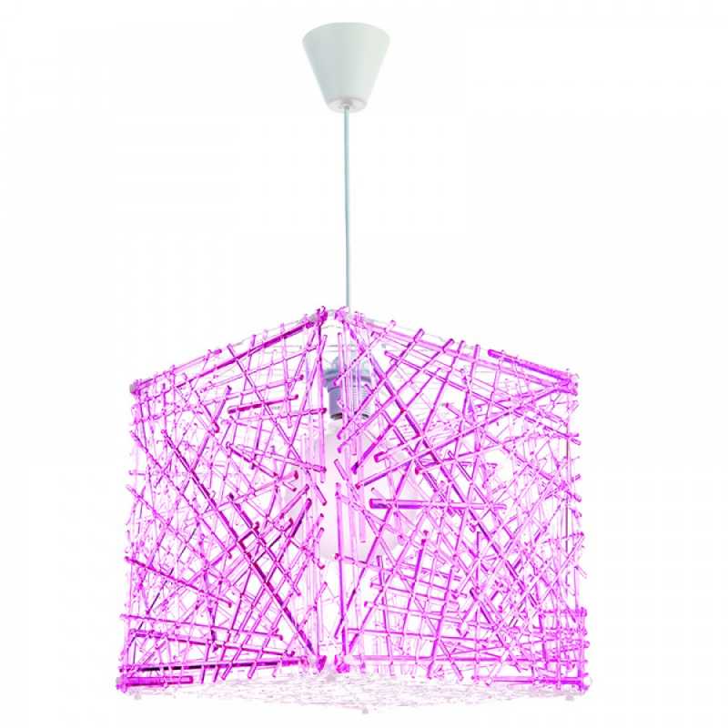 Κρεμαστό φωτιστικό από ροζ plexiglass (4339-ροζ )